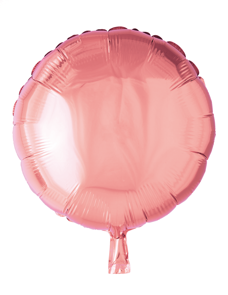 Folieballong, rund, rosa, 46 cm